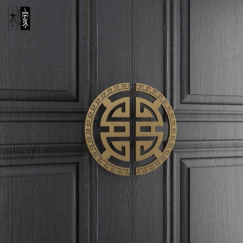 中式简约半圆形玻璃门拉手酒店包厢古铜单双开门实木门定制门把手 - 图2