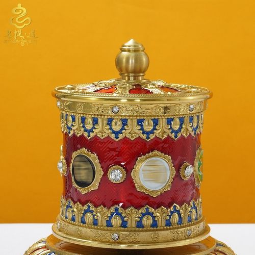 指捻转筒转金轮铜六字真言汽车载手动转金筒家用摆件藏族转简经轮 - 图2