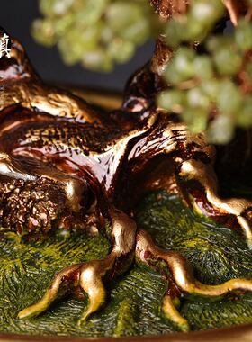 天然橄榄石水晶树玉髓招财摇钱树家居饰品客厅书房乔迁送礼品摆件