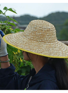 大农用太阳工地大檐男大沿帽沙滩夏户外草帽女遮阳草帽子农民防晒