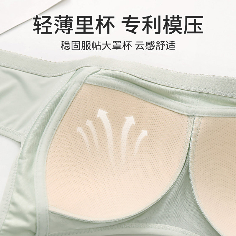 2件装大码蕾丝无钢圈文胸女薄款聚拢防下垂大胸显小固定杯内衣,淘宝优惠券,粉丝福利购,淘宝优惠卷