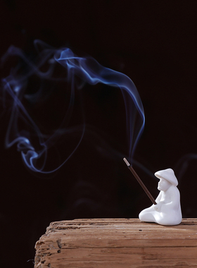 创意陶瓷手工迷你无相佛禅意人物白瓷盆景家居客厅装饰中式小摆件