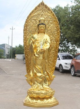 寺庙家用玻璃钢佛像 西方三圣佛像1.9米阿弥陀佛 观音 大势至菩萨