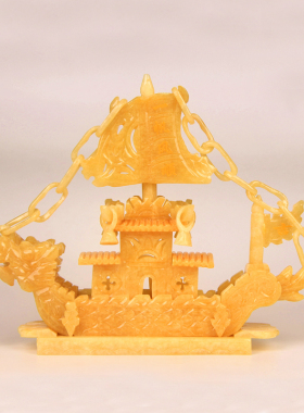 天然玉雕龙船一帆风顺玉器家居工艺品玄关酒柜创意客厅玉石摆件