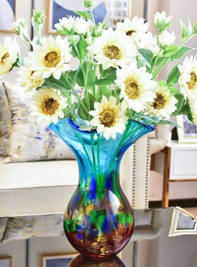 手工琉璃花瓶摆件客厅插花电视柜酒柜玄关家居装饰品乔迁新居礼品