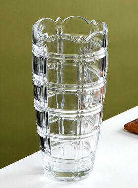 大号水晶玻璃石纹花瓶时尚现代简约插花容器客厅装饰品富贵竹花瓶
