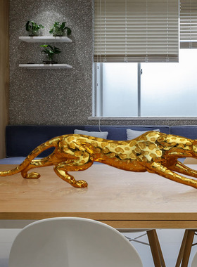 大号金钱豹老虎办公室博古架装饰品摆件前台收银台招财开业送礼品