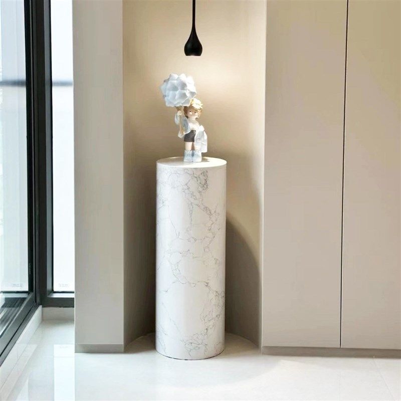 客厅高档大理石展示台摆件底座别墅玄关过道走廊装饰摆台圆柱墩子,淘宝优惠券,粉丝福利购,淘宝优惠卷