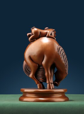 纯紫铜摆件马上封侯工艺品家居饰品客厅办R公室桌面装饰礼品