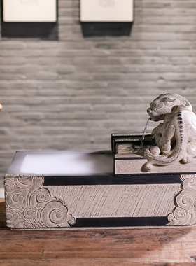 貔貅招财流水摆件 中式家居喷泉风水鱼缸客厅镇宅U桌面加湿器摆设