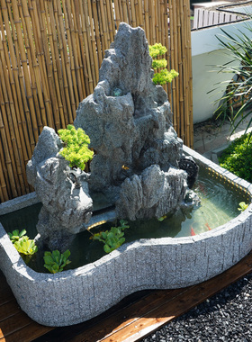 假山流水喷泉公司落地装饰摆件户外庭院J造景布置循环水鱼池办公