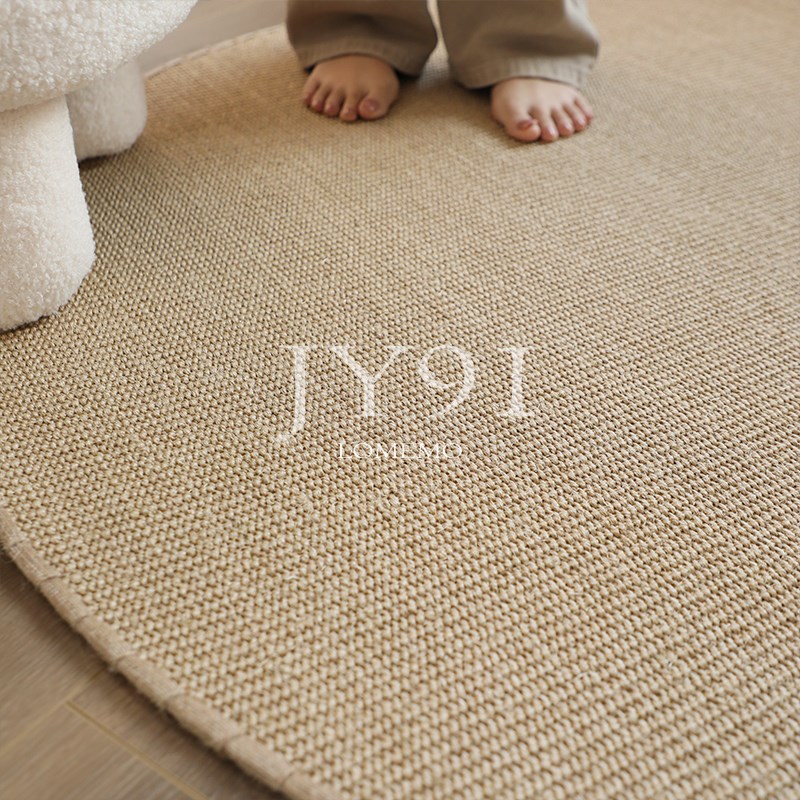 久忆天然手工剑麻编织圆形地毯环保无胶客厅卧室茶几书房桌椅地垫 - 图2