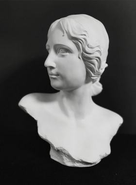 欧式人物砂岩雕塑摆件样板房间酒店卧室客厅少女丘比特头像装饰品