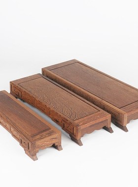 工厂生产 木质镂雕摆件套 长方云方台 正方瓜轮红木 支持加工定制