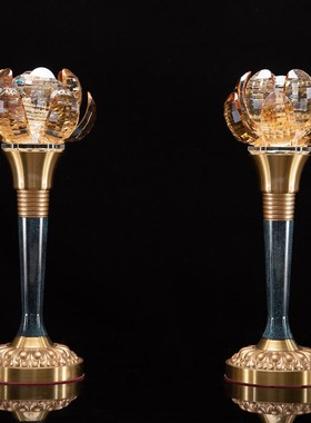 香炉纯铜家用佛具套装水s杯香碗莲花灯花瓶佛前供佛套装大小号供