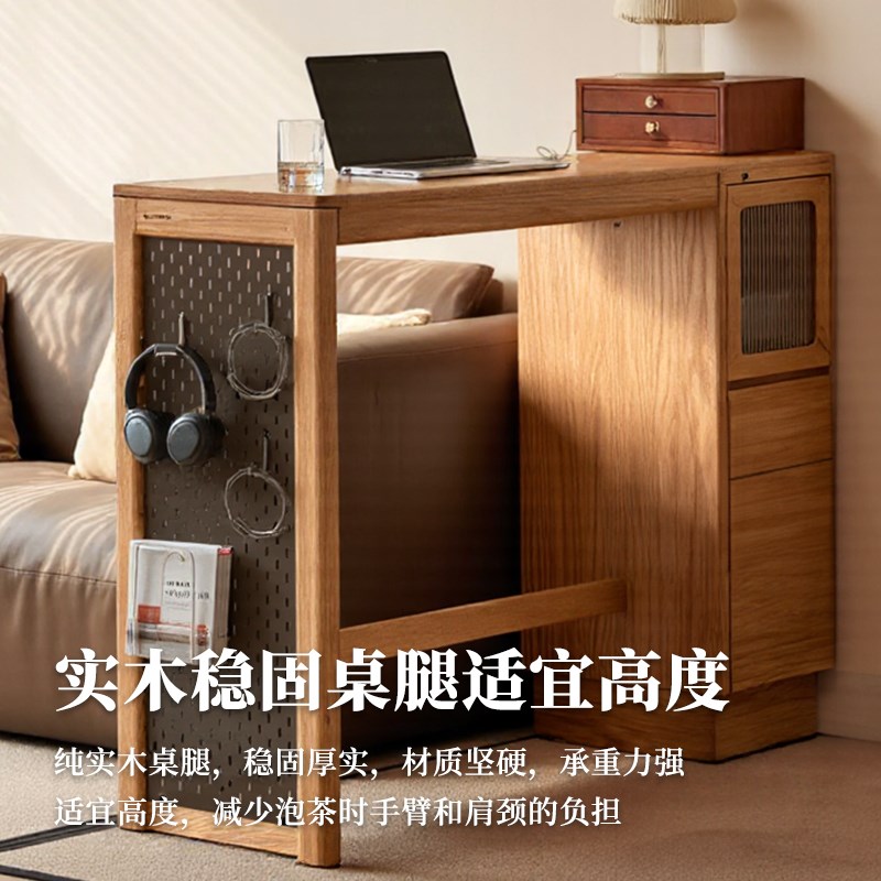 实木吧台柜客厅隔断柜家用现代简约客厅多功能高脚桌小户型餐桌 - 图2