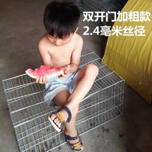 鸽子笼兔笼养鹅笼鸡笼铁丝网片装组装兔笼家用大号养殖笼鸟运输笼 - 图0