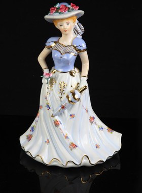 欧式陶瓷人物黑公主女童房间装饰品摆件小摆设美女雕塑工艺品送礼