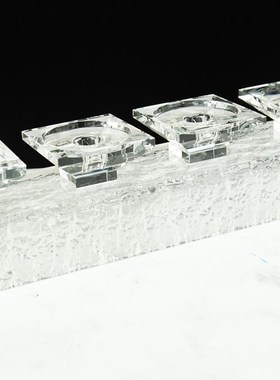 简约现代亚克力i底座水晶烛台工艺品北欧轻奢创意家居软装饰品摆