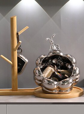 沛纳丽入户玄关钥匙收纳摆件轻奢兔子家居客厅装饰乔迁新居礼品