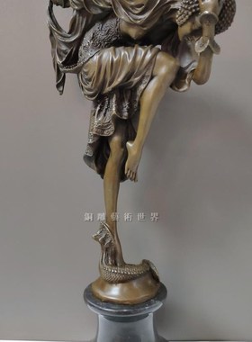 铜雕艺术世界舞者舞女蛇女欧式雕塑舞蹈人物摆件家居饰品创意礼品