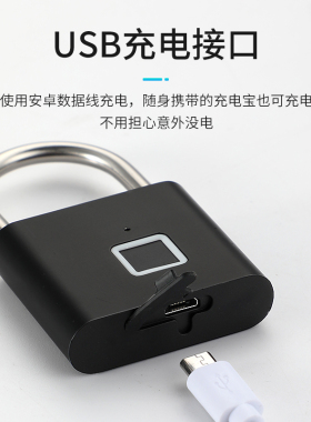 指纹锁挂锁小号家用防水密码柜子锁学生宿舍大号防雨大门防盗门锁