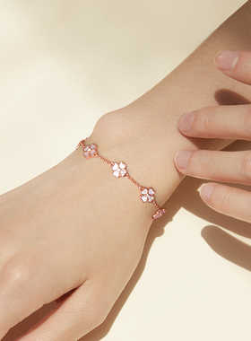 纯银幸运四叶草手链女小众精致