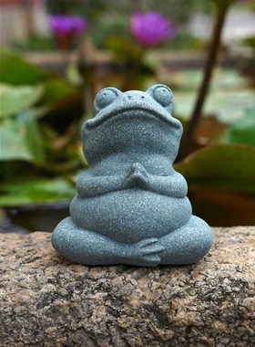 趣味青蛙摆件创意微景观庭院可爱仿真动物鱼缸水族盆景苔藓缸装饰