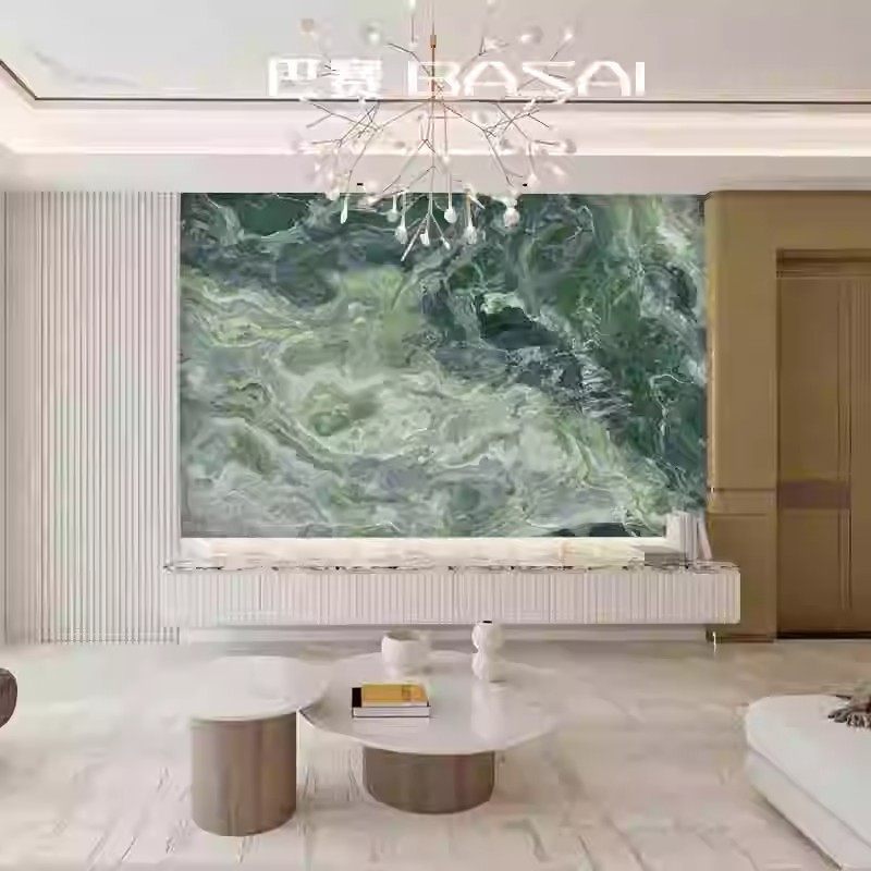 感3d立体壁纸轻奢绿色大理石纹墙纸客厅民宿房间电视背景墙纸,淘宝优惠券,粉丝福利购,淘宝优惠卷