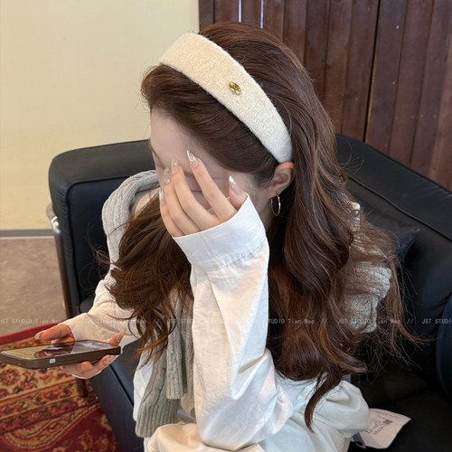 时尚高端毛毡宽边发箍女2025新款高颅顶压发头箍秋冬百搭发卡头饰 - 图0