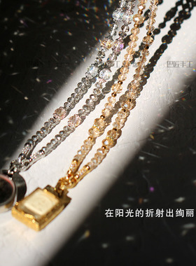 绚丽水晶保色多功能活动扣玉坠链子佛牌挂链吊坠挂件配链项链女款