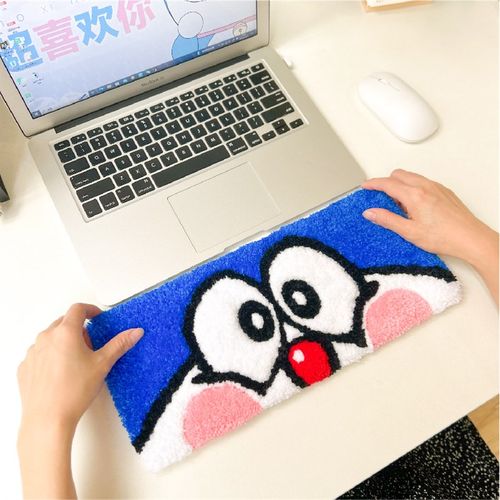 戳戳绣手工制作电脑键盘手托护腕毛线刺绣diy材料包草莓熊腕垫 - 图0