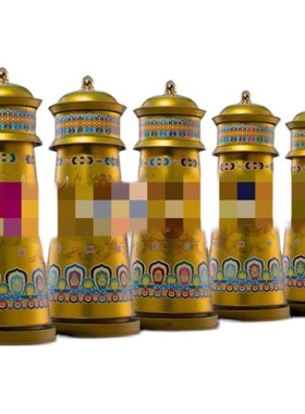 唐多扩罗五行电动转金轮家用插电六字摆件西藏转金筒转桶21种合集