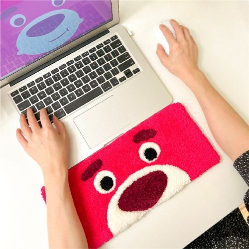 戳戳绣手工制作电脑键盘手托护腕毛线刺绣diy材料包草莓熊腕垫 - 图1