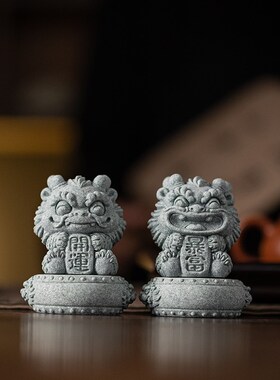 爱小龙仔运暴富茶宠客厅装饰创意石鼓瑞兽吉祥物鱼缸造景