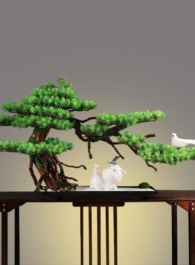 新中式禅意摆件家居软装饰品客厅玄E关博古架电视柜酒柜盆景工艺