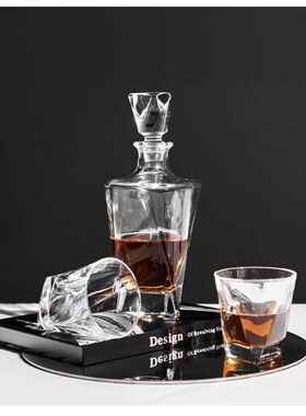 现代简约创意f水晶玻璃酒具酒杯水壶套装桌面茶几餐桌酒店样板间