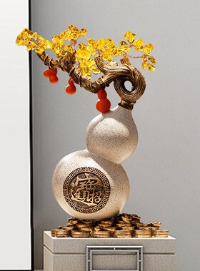 新中式葫芦招财客厅摆件高端大气上档G次装饰办公室桌博古架工艺