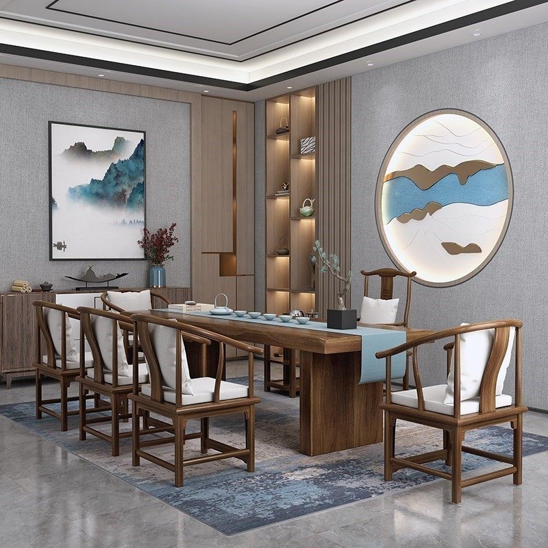 茶桌椅组合功夫茶台桌套装一体实木大板办公茶几新中式禅意泡茶桌,淘宝优惠券,粉丝福利购,淘宝优惠卷