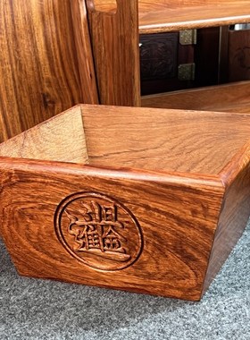 缅甸梨红木日进斗金斗独板榫卯仿古创意客厅装饰业送礼