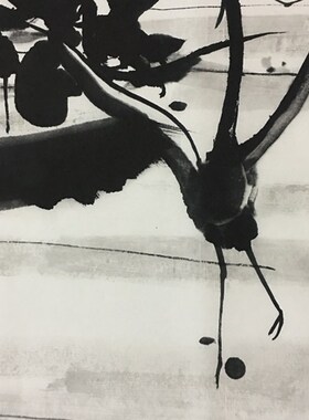 吴冠中 鹤舞图 现在国画艺术微喷复制酒店客厅书房中堂饰画