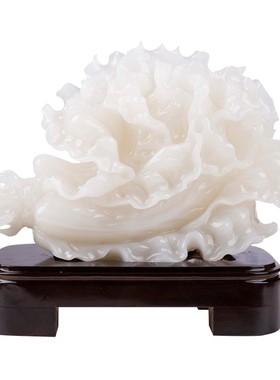 石诚记天然玉石白菜摆件乔迁客厅风水装饰品办公室摆设开业礼品