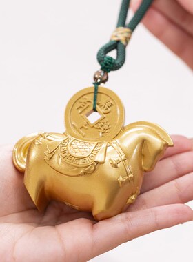 朱炳仁铜 马上有钱挂件装饰礼物手把件挂饰礼品送朋友铜马包挂