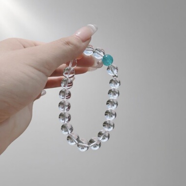 喜饰白水晶天河石手链女送闺蜜女友礼物净体转运珠玛瑙玉髓手串