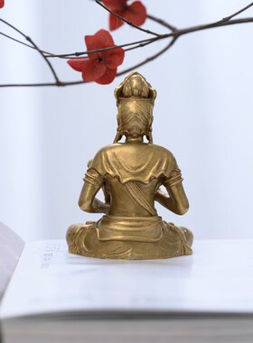 简修行文殊普贤佛像普贤菩萨摆件黄铜像雕像随身佛生肖属兔本命佛