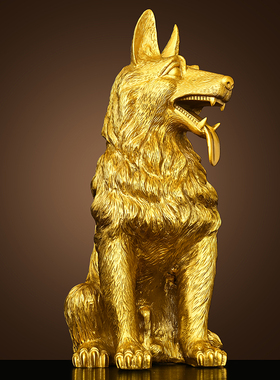 铜狗摆件生肖狗房屋补角落地大号狼狗家居客厅补西北缺角守家财纯