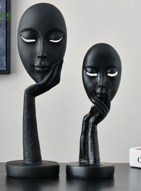 思考抽象人物客厅摆件家居软装饰品卧室办公书房个性欧式面具摆设