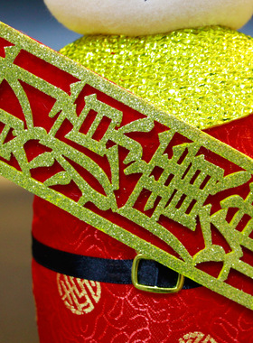 春节用品新年装饰财神爷毛绒公仔摆件开业恭喜发财娃娃创意礼品