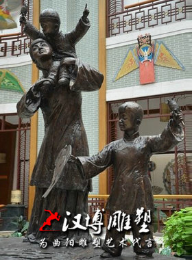 玻璃钢仿铜人物雕塑母子母爱雕塑城市广场公园林步行街亲情铜雕塑