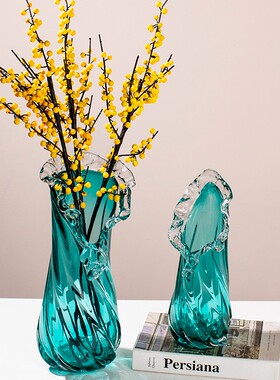 2026新款花瓶轻奢琉璃花瓶果盘高档客厅插花摆件餐桌茶几玻璃装饰
